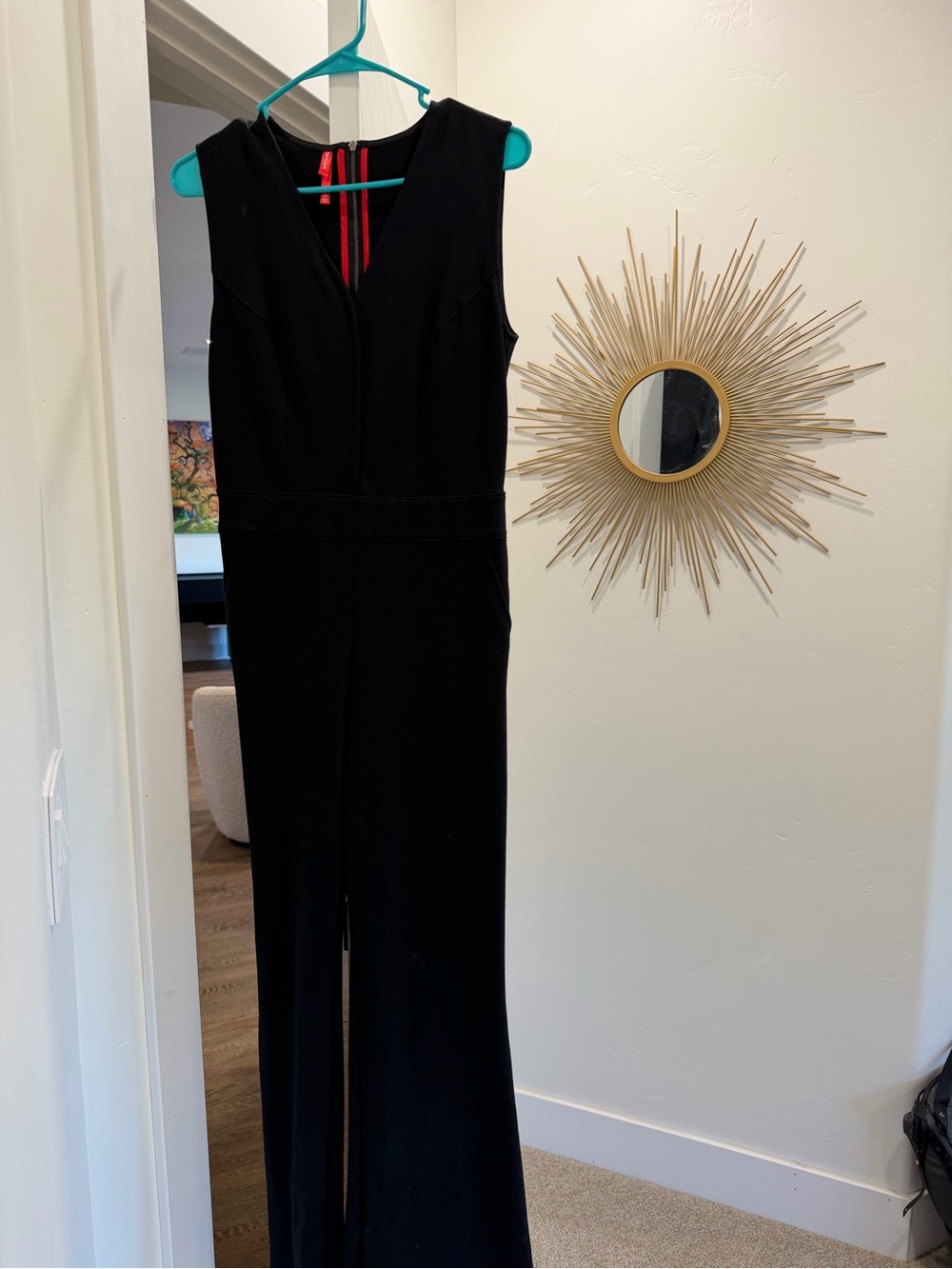 SPANX Black Sleeveless V-Neck Jumpsuit